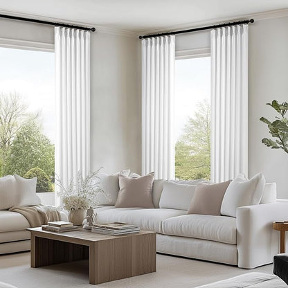 Topfinel 105 Inch Curtains 2 Panels Set, Two Packs Pinch Pleat Back Tab Linen - Image 6