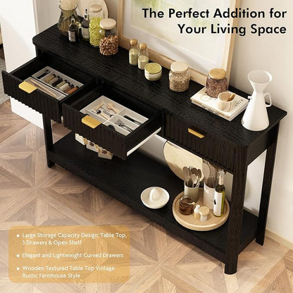 RUSTOWN Fluted Wood Console Table - Image 5