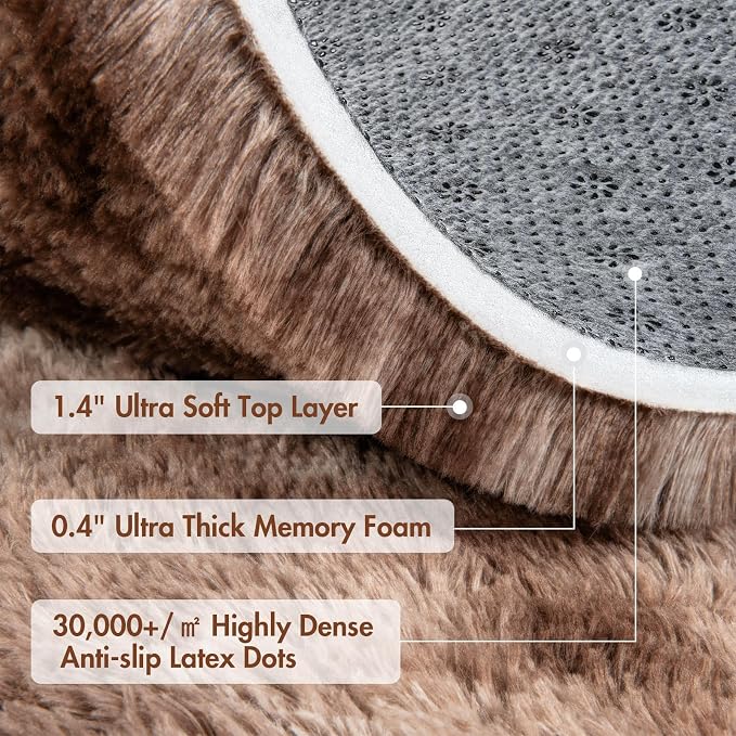 7x10 Ft Extra Large Shag Brown Area Rug - Image 7