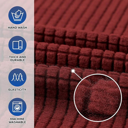 Stretch Chair Sofa Slipcover, Single Couch Cover, Dark Red | 1-Piece Washable - Image 3