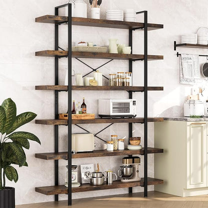 OtterOasis Heavy Duty 6-Tier Industrial Bookcase, 120lbs Shelf Capacity - Image 8