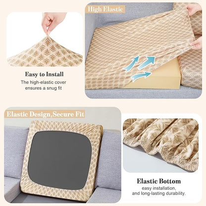 8Pcs Patio Cushion Covers Stretch Outdoor Furniture Protector Slipcovers | - Image 5