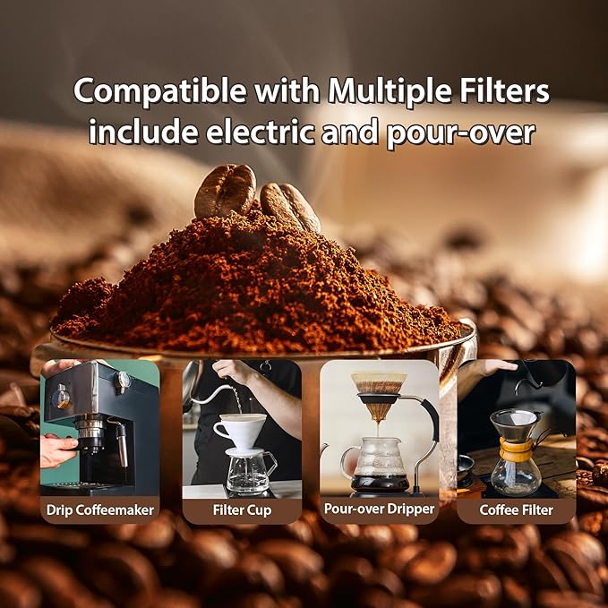 300 Count Cone Coffee Filters #4, Natural Brown Paper Coffee Filters 4 Cone Paper for Pour Over and Drip Coffee Maker (100 Count, Pack of 3)