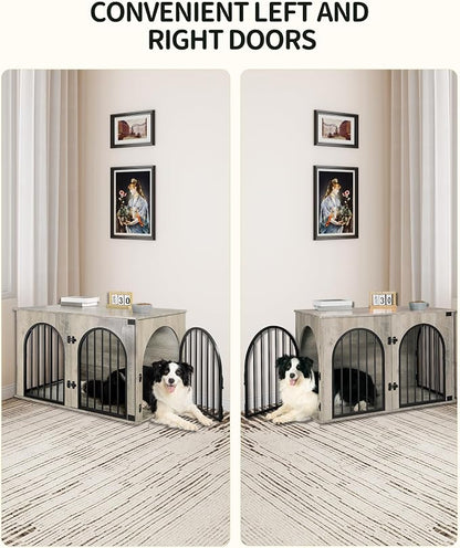 Hzuaneri 39.4" Wooden Dog Crate Furniture, Indoor Dog Kennel Dogs Cage - Image 5