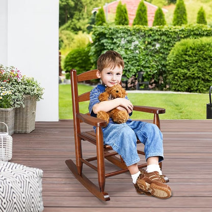 JOYMOR Outdoor Wooden Rocking Chair - Image 2