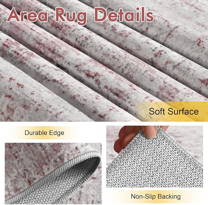 5x7 Ft Area Rugs for Living Room, Soft Non-Slip Washable Rugs Modern Abstract - Image 6