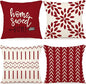 YCOLL Christmas Pillow Covers 16x16 Set of 4, Modern Sofa Throw Pillow Cover by PillowCoversExpert