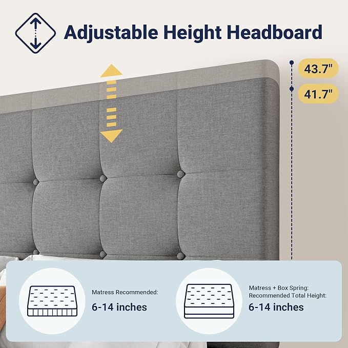 Allewie Upholstered Full Size Platform Bed Frame - Image 4