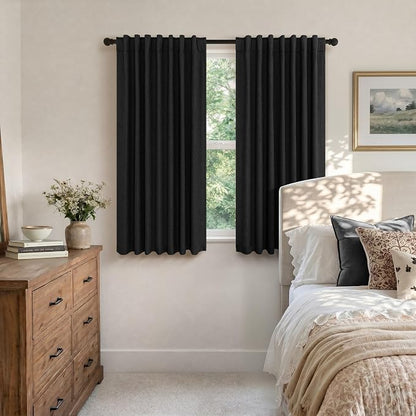 Pitalk 54 Inch Blackout Curtains Length 2 Panels Set Back Tab Pocket Room - Image 3