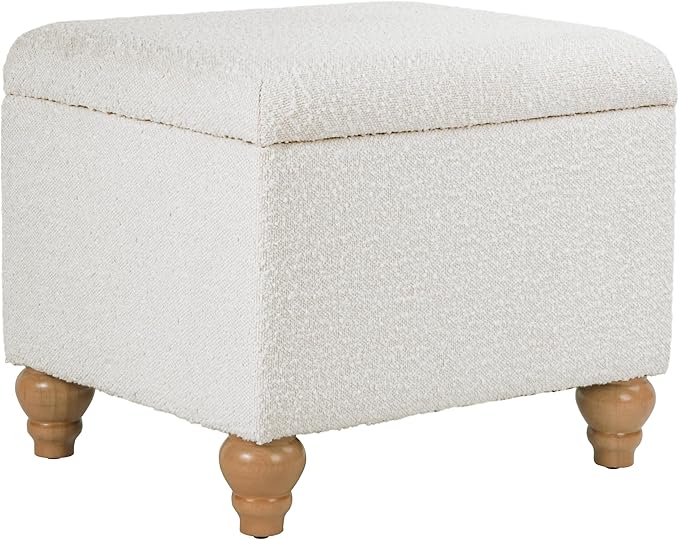 Homepop Home Decor | Upholstered MediumRectangular Storage Ottoman | Hinged Lid - Image 9