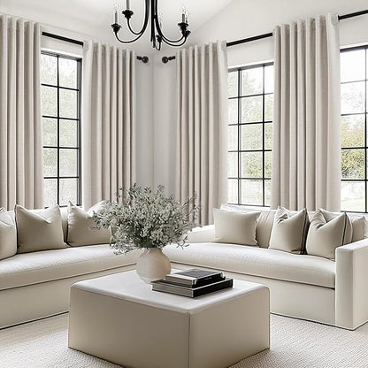 Topfinel Linen Beige Blackout Curtains 84 Inch Long 2 Panels, Linen Blend - Image 5