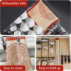Silicone Baking Mat, Reusable Silicone Dough Mat, Non-Stick Pastry Mat, Heat Resistant Silicone Mat for Baking Cookies, Cake, Bread, Chocolate, Pizza, Crust, Pie Oven Mat, Easy to Clean