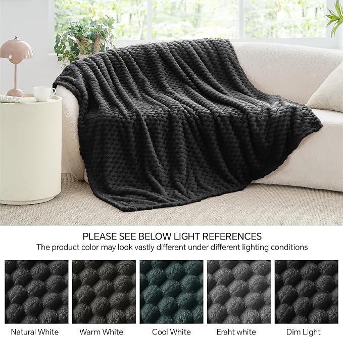 BEDELITE Black Throw Blanket for Couch, Soft Cozy Gifts for Women, 50 * 60 | 3D - Image 7