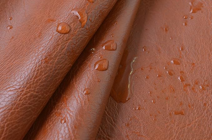 Wento Thick 3 Yard Faux Leather Fabric Soft Skin Grain PU Leather - Image 4
