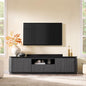 70" Fluted TV Stand for TVs Up to 80", Mid Century Modern Entertainment Center by XIASLO