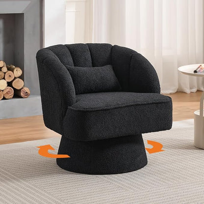Garvee Ultra-Plush Swivel Accent Chair, 360° Barrel Lounge Chair - Image 8