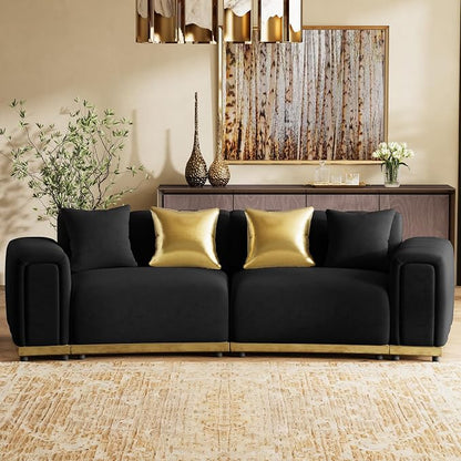 Oversized Velvet Chesterfield Couch - Image 3