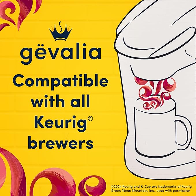 Gevalia Frothy 2-Step Artificially Flavored Cappuccino Espresso Style K‐Cup Coffee Pods & Froth Packets Kit, 6 ct. Box