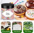 Plastic Jars with Lids, 48 Pcs 6 OZ Slime Containers with Screw On Lids Clear Round Plastic Storage Jars Refillable Container Jar for Travel Storage Home Kitchen Food