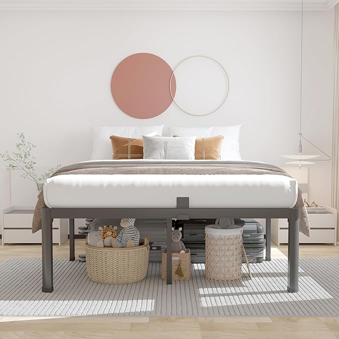 ROIL 12 inch California King Size Bed Frame Metal Platform No Box Spring Needed - Image 2