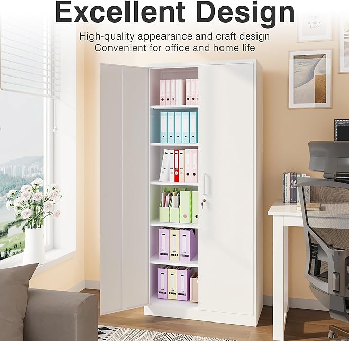 White Metal Storage Cabinet - Image 4