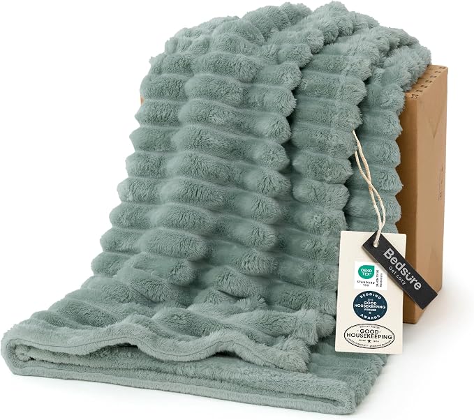 Bedsure Soft Twin Blanket for Bed Decor Gifts Sage Green 60"x80" | Birthday by Unknown