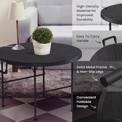 Our Modern Space 3.5 Feet Circular Round Foldable Table - Image 4