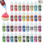Cakestar Food Coloring Liquid, 36 Vibrant Food Coloring for Slime, Upgraded Food Dye Concentrated Neon Food Coloring Liquids for Cake, Cookies, Baking Decorating, Icing, DIY Crafts, 6ml/bottle