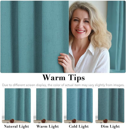 H.VERSAILTEX Blackout Curtains Linen Curtains 120 inches Long 100% Black Out - Image 5