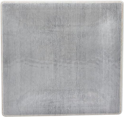 Carlisle FoodService Products Grove Reusable Plastic Plate Square Plate with Rim for Home and Restaurant, Melamine, 10.5 Inches, Smoke, (Pack of 12)