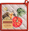 Maison d' Hermine Pot Holders 100% Cotton Heat Resistant Potholders 8" x 8" Hot Pads with Loop BBQ, Cooking, Baking, Grilling, Kitchen, Handling Hot Pans (Pack of 1, Potiron)