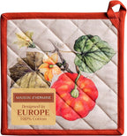 Maison d' Hermine Pot Holders 100% Cotton Heat Resistant Potholders 8" x 8" Hot Pads with Loop BBQ, Cooking, Baking, Grilling, Kitchen, Handling Hot Pans (Pack of 1, Potiron)