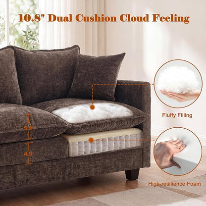 Loveseat Sofa Cloud Sofa Couch 50'', Modern Loveseats 2 Seat Couch 27" Deep Seat - Image 4