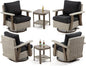 Joyside Outdoor Swivel Rocker Patio Chair Set of 4 and 2 Matching Side Tables by Joyside