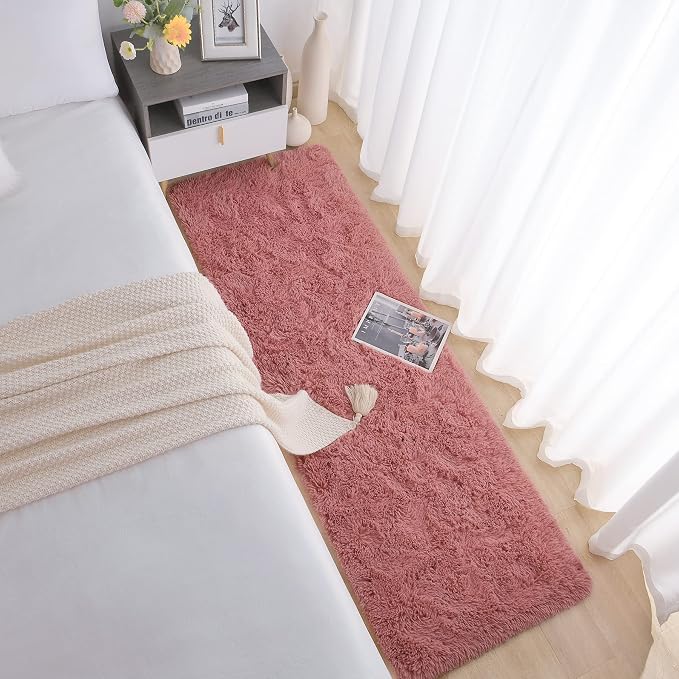 Chicrug Soft Runner Rug for Bedroom Living Room Plush Fluffy Rug 2x8 | Shag - Image 5