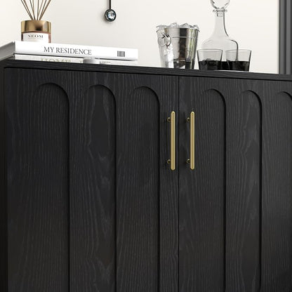 LKTART Black Sideboard Buffet, Small Storage Cabinet - Image 8