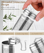 Large Tea Infuser for Loose Tea(1 Pack), 304 Stainless Steel Tea Ball Strainer, Extra Fine Mesh Tea Steeper for Brewing All Kind of Tea, Fits for Most Teapot, Cups or Mugs