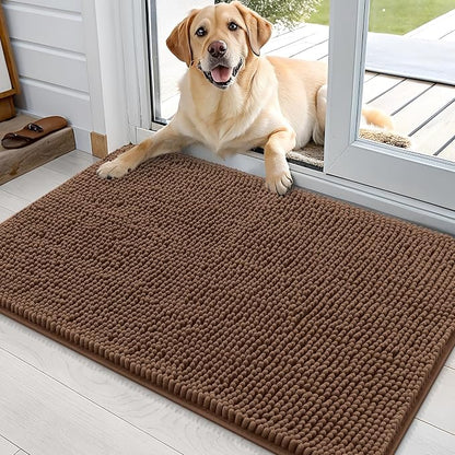 OLANLY Dog Door Mat for Muddy Paws 36x24, Super Absorbent Chenille Mud Mat | by OLANLY