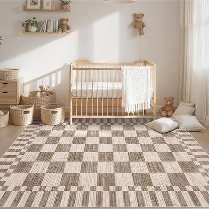 GarveeHome Checkered Rug 4x6 Area Rugs by GarveeHome