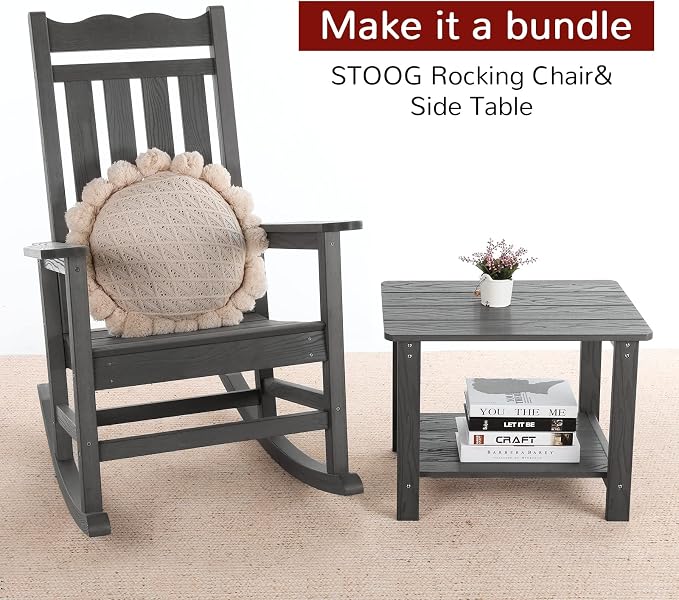 Stoog Outdoor & Indoor Rocking Chairs Set of 2, All-Weather Porch Rocker - Image 7