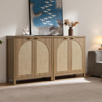 SICOTAS 102" W Rattan Sideboard Buffet Cabinet - Image 7