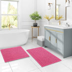 Arotive Luxury Chenille Bathroom Rug Mat, Extra Soft Thick Absorbent Shaggy Bath Rugs, Non-Slip Machine Wash Dry, Plush Bath Mats for Bathroom, Shower and Tub, 36x24, Deep Pink