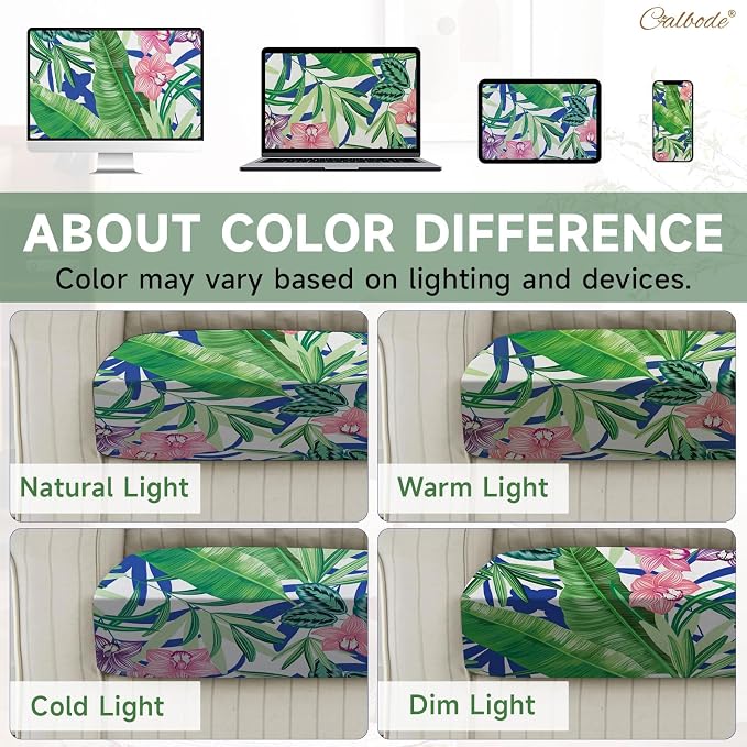 CALBODE 8 Pcs Outdoor Seat Cushion Covers, Tropical Plant | Botanical Chair - Image 7