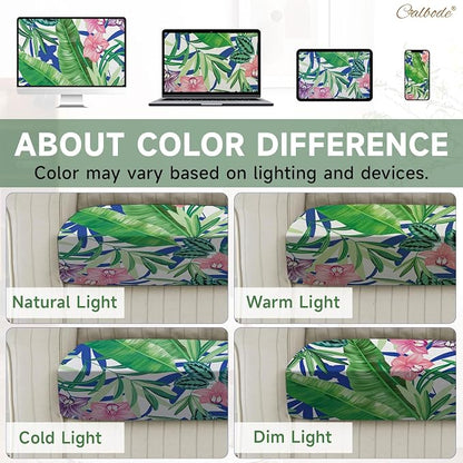 CALBODE 12 Pcs Outdoor Seat Cushion Covers, Tropical Plant | Stretch Chair Seat - Image 7
