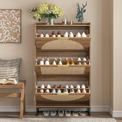 Maupvit Rattan Shoe Storage Cabinet - Image 3