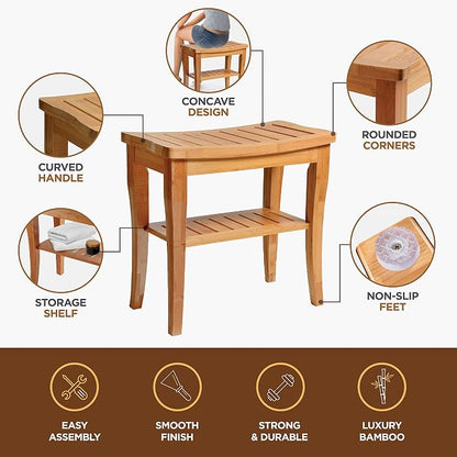 Bamboo Shower Bench - Image 4