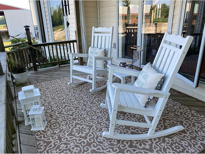 Stoog Outdoor Rocking Chairs Set of 4, All-Weather Resistant Porch Rocker - Image 2