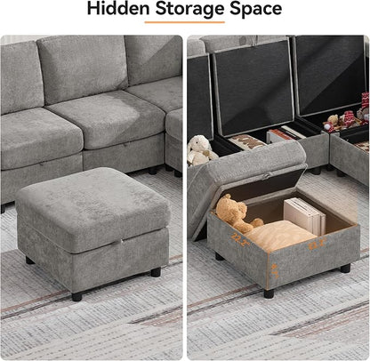 104'' U Shaped Modular Sofa, Sectional Couches - Image 6