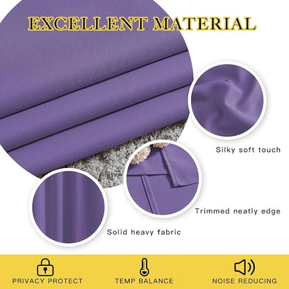 NICETOWN Blackout Curtains 63 inches Long, Grommet Window Treatment Energy - Image 3