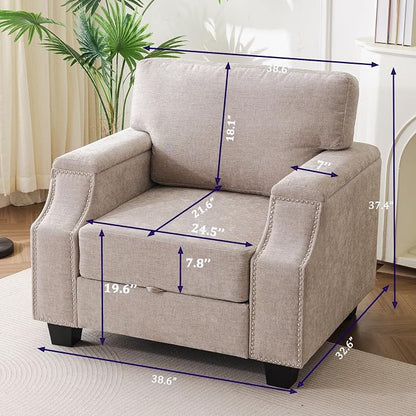 Rexulqo Oversized Accent Chair Set of 2, Oversized Armchair - Image 2